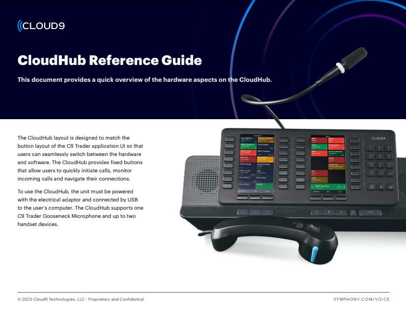 Cloud9 CloudHub reference guide Symphony Help Center
