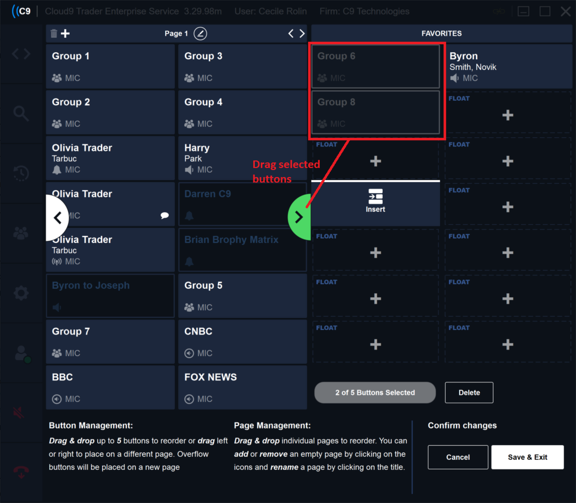 Organize your button layout – Symphony Help Center