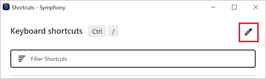 Keyboard shortcuts – Symphony Help Center