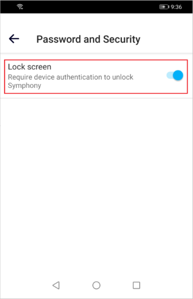 Security and personalization – Symphony Help Center