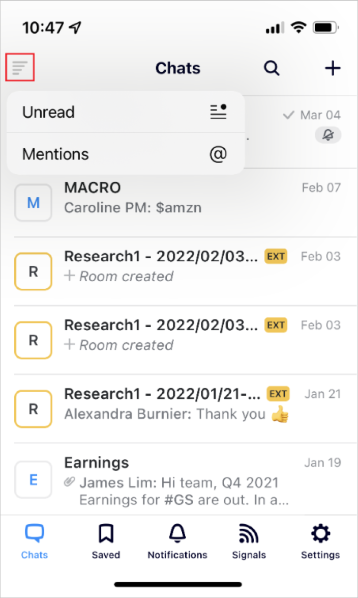Filter and search chats – Symphony Help Center