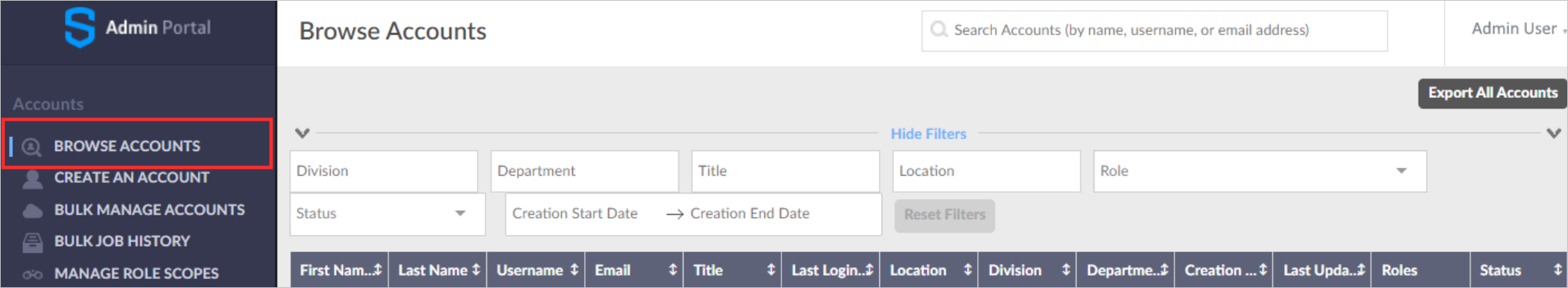Browse accounts – Symphony Help Center