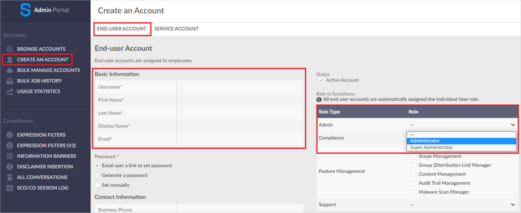 Create a new admin account – Symphony Help Center