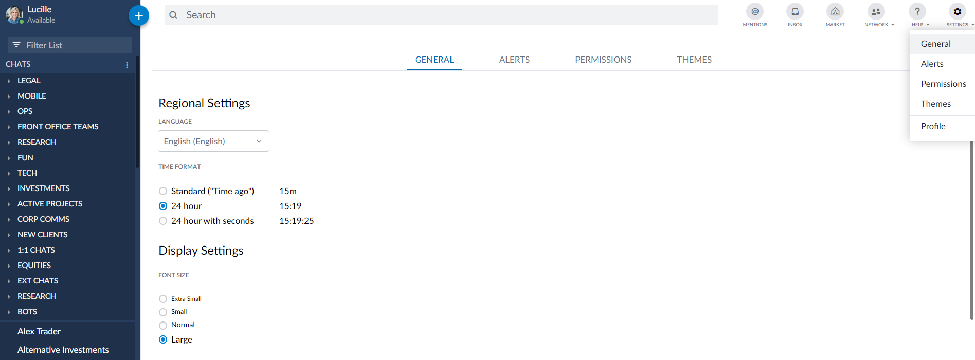 General settings – Symphony Help Center